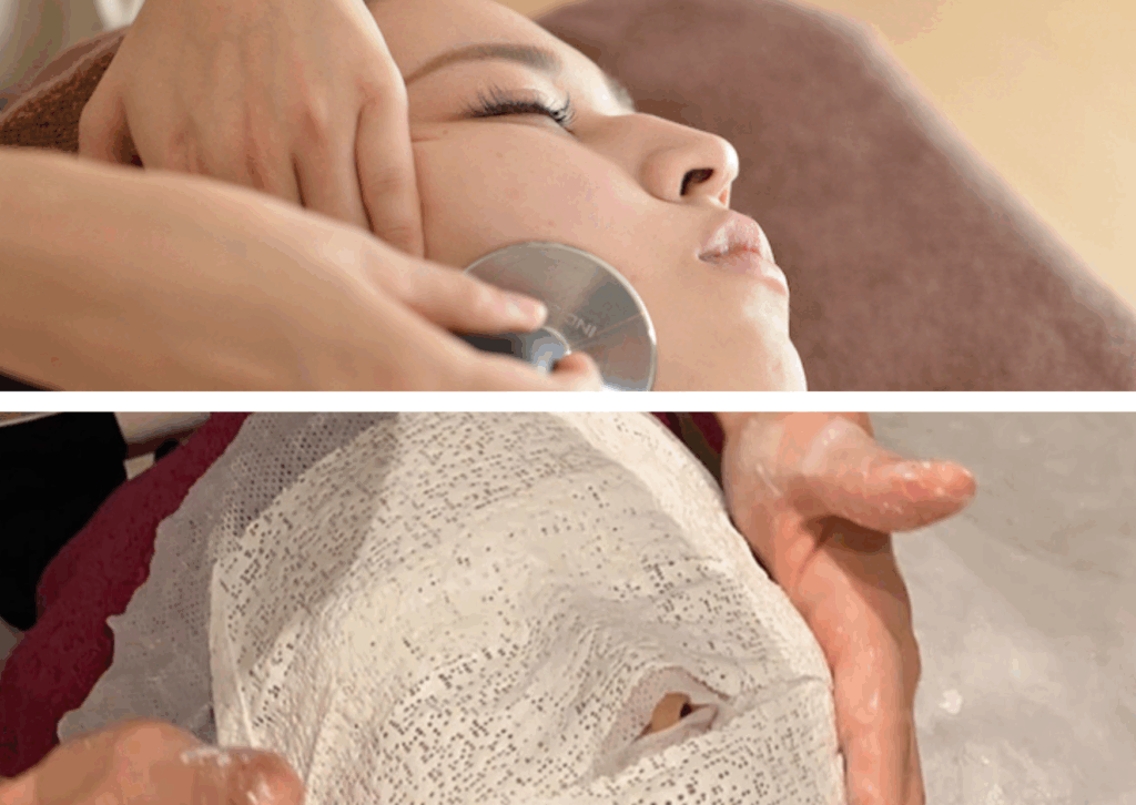 インディバフェイス×モデリングカップの施術模様