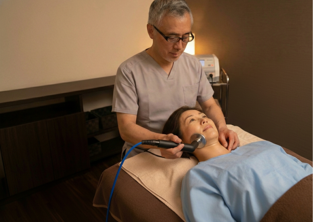 目黒のインディバフェイシャル施術風景